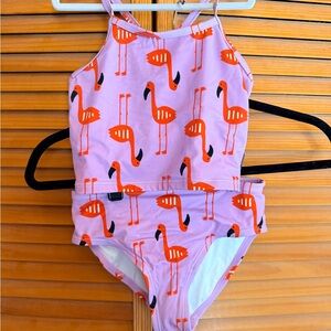 Hanna Andersson Pink Tankini with Red/Orange Flamingos